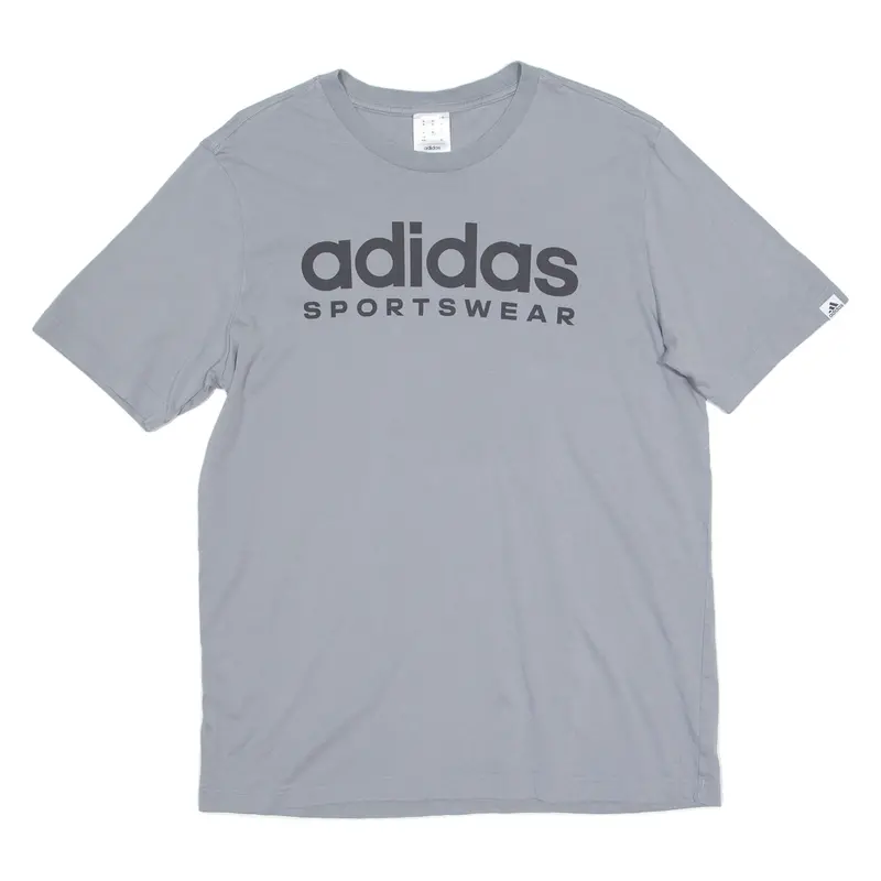 Adidas Mens T-Shirt Grey Crew Neck M 1
