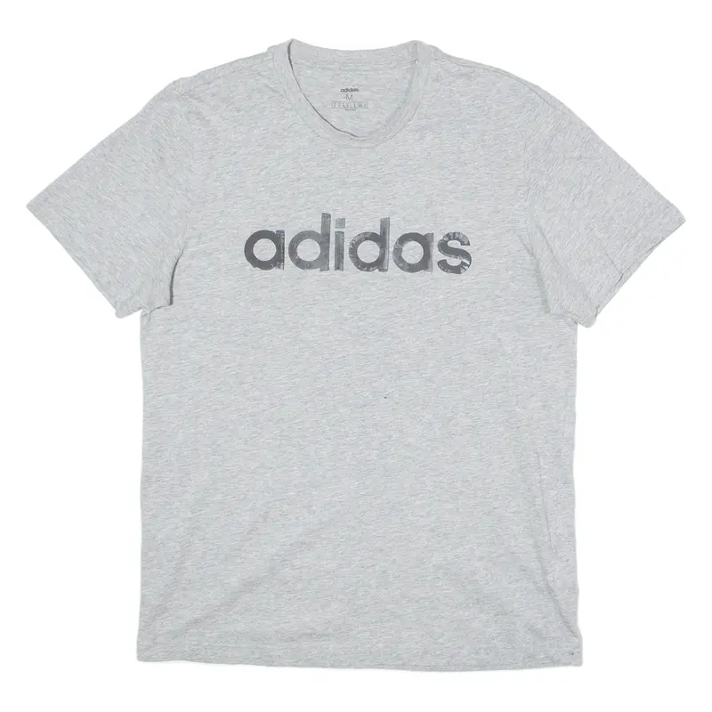 Adidas Mens T-Shirt Grey Crew Neck M 1