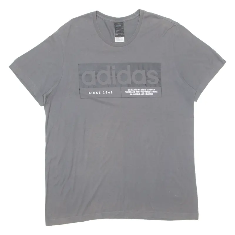 Adidas Mens T-Shirt Grey L 1