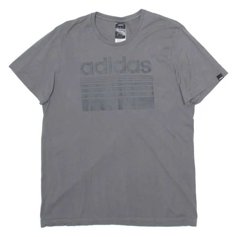 Adidas Mens T-Shirt Grey M 1