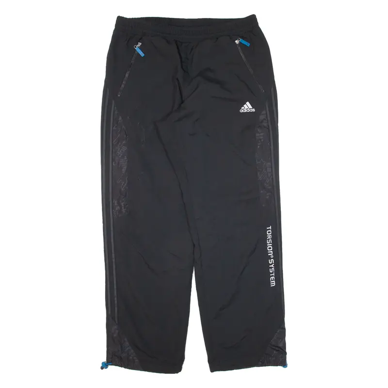 Adidas Mens Track Pants Black Straight M W33 L30 1