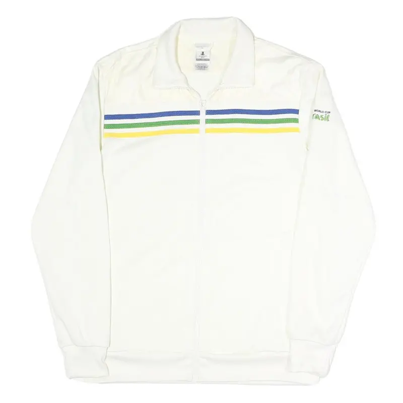 Adidas Mens White World Cup Brasil Track Jacket M Polyester Blend Jersey Long 1