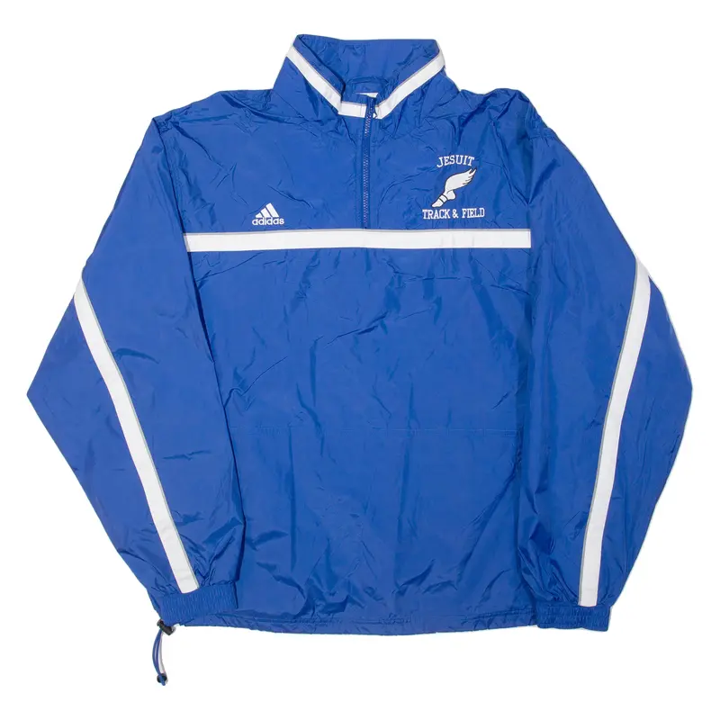 Adidas Mens Windbreaker Jacket Blue Nylon L 1