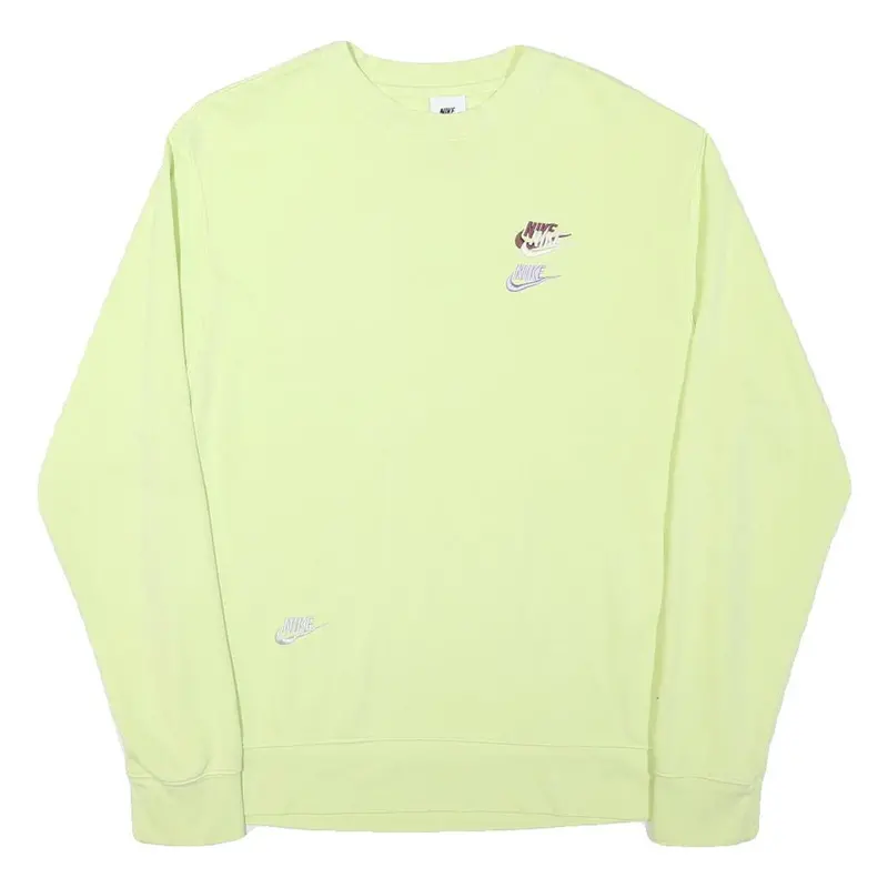 Adidas Mens Yellow Cotton Blend Crew Neck M Sweatshirt Casual Pullover 1