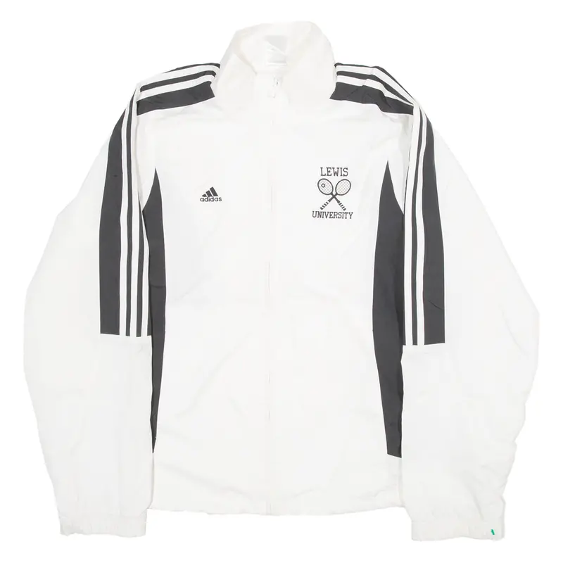 Adidas Mesh Lined Lewis University Mens Shell Jacket White M 1