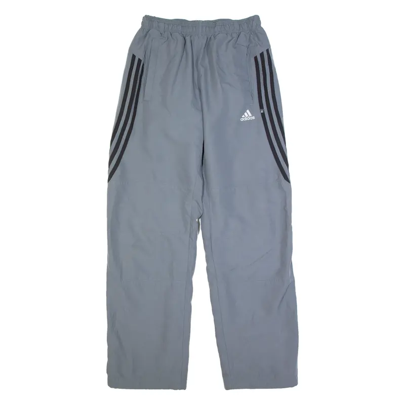 Adidas Mesh Lined Womens Track Pants Grey Straight Uk 14 W26 L31 1