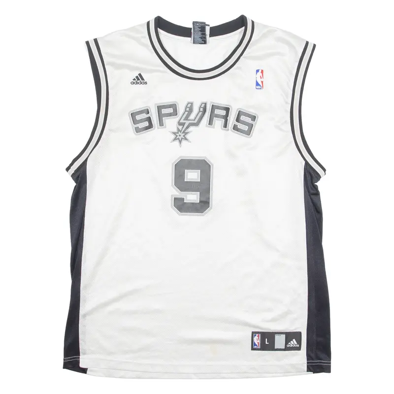 Adidas Nba San Antonio Spurs Mens Jersey Silver Sleeveless Usa Crew Neck L 1
