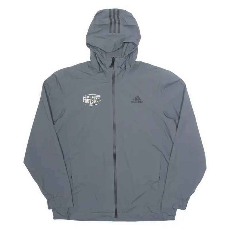 Adidas Niles Viking Football Mens Jacket Grey Usa Hooded M 1