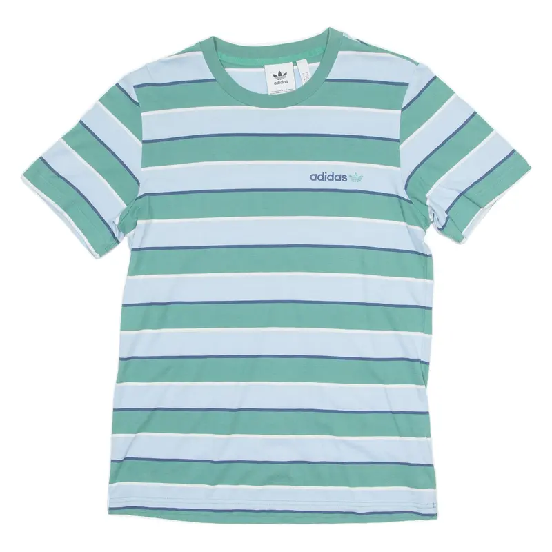 Adidas Originals Striped Mens T-Shirt Blue Crew Neck S 1