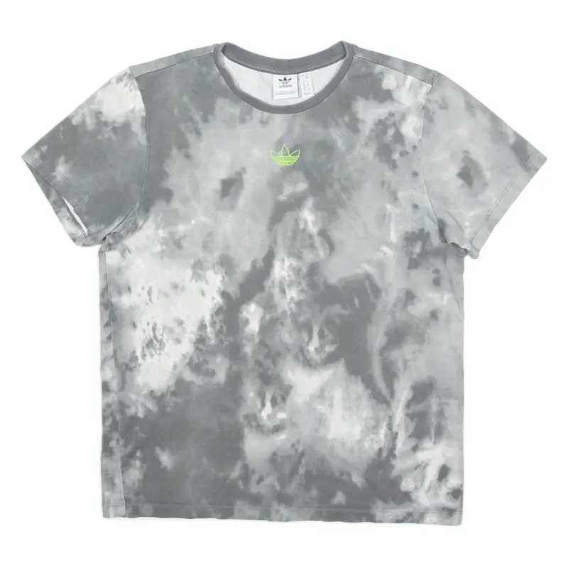 Adidas Originals Tie-Dye Womens T-Shirt Grey Crew Neck Uk 8 1