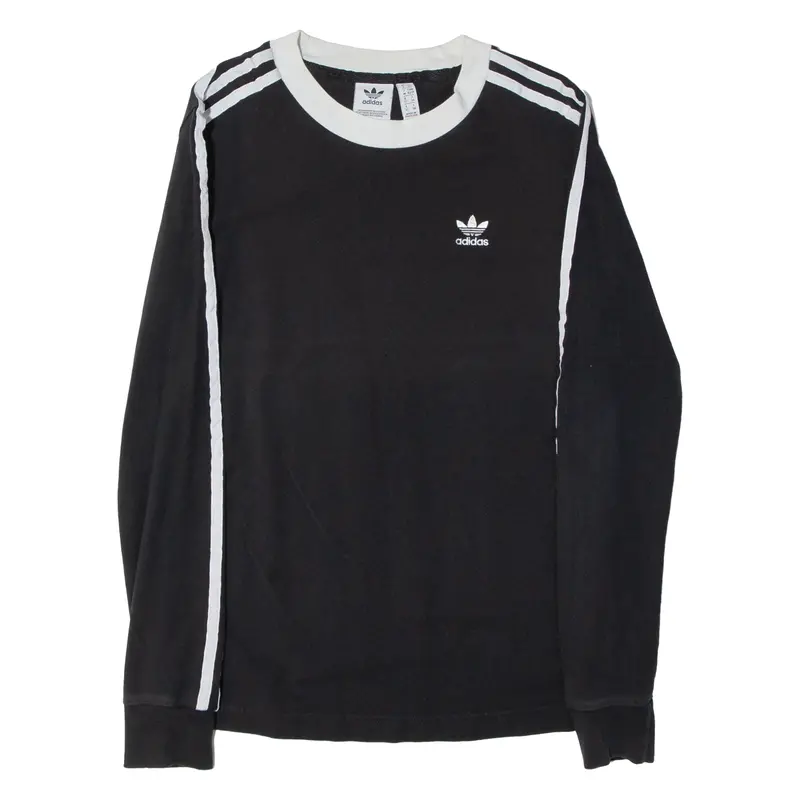 Adidas Originals Womens T-Shirt Black Long Sleeve Uk 6 1