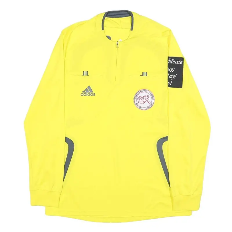 Adidas Switzerland Fa Mens Yellow Long Sleeve Football Referee Jersey M 1
