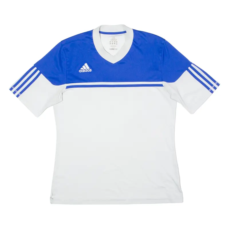 Adidas Template Mens Football Shirt Jersey White V-Neck M 1