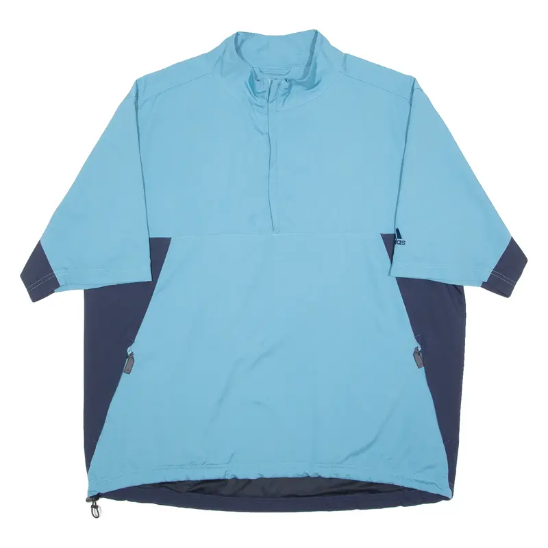 Adidas Training Short Sleeve Mens Sweatshirt Blue 1/4 Zip Xl 1