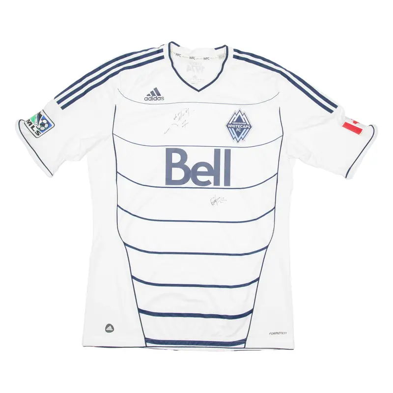 Adidas Vancouver Whitecapes Signed Mens Football Shirt T-Shirt White Usa Xl 1