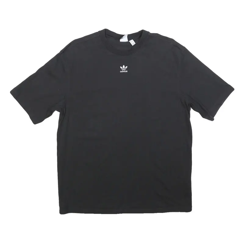 Adidas Womens Black Classic T-Shirt Uk 12 Short Sleeve Crew Neck Logo Print 1