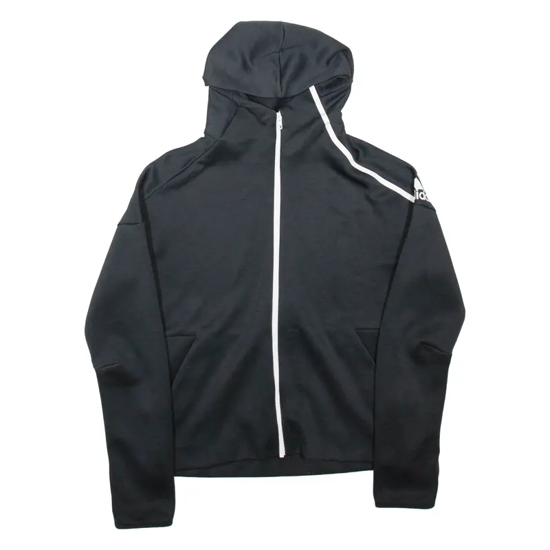 Adidas Womens Black Hoodie Full Zip Uk 12 1