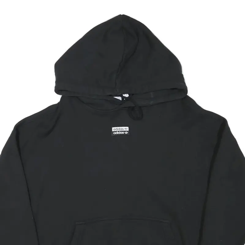 Adidas Womens Black Hoodie Uk 10 Cotton Blend Casual Pullover Sweatshirt 2