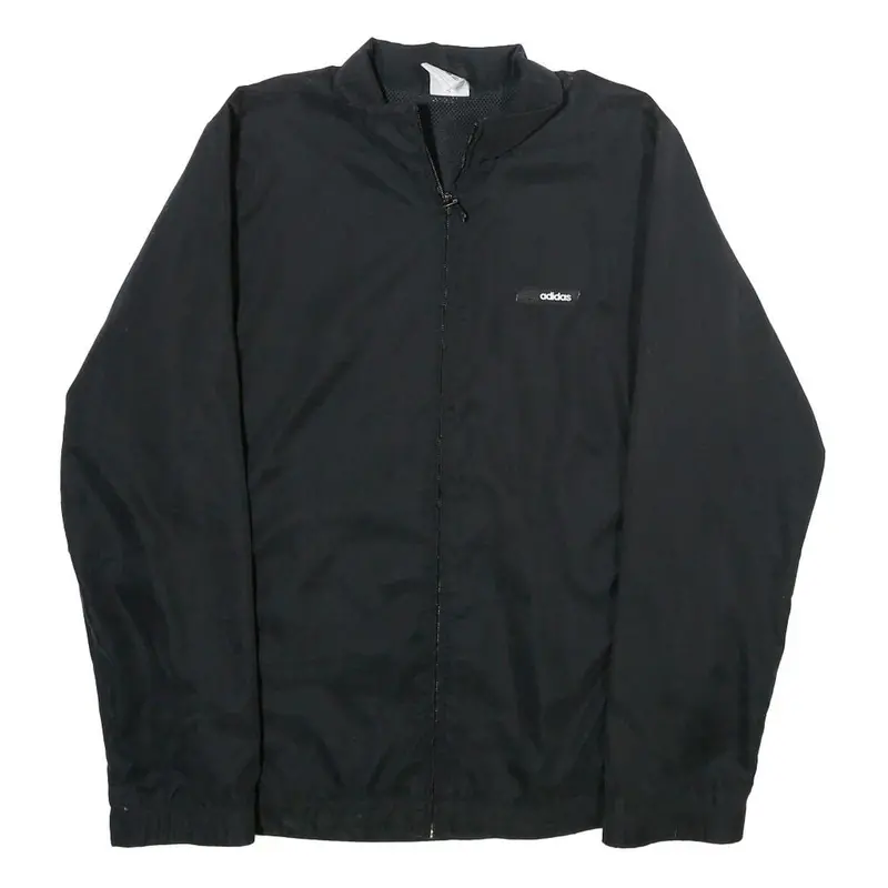Adidas Womens Black Jacket Uk 12 Polyester Zip Sportswear Casual Lightweight 1
