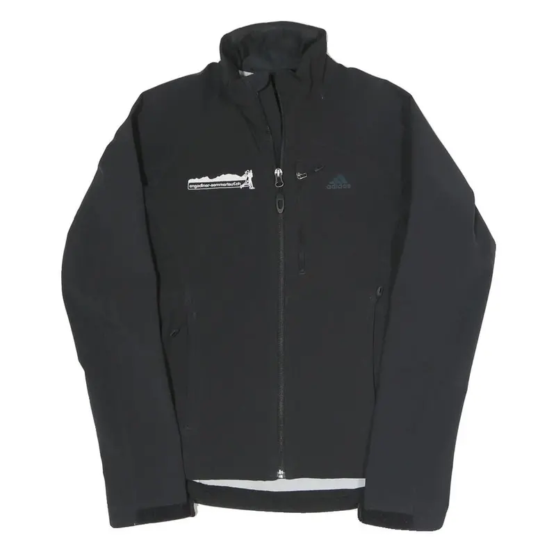 Adidas Womens Black Outdoor Jacket Uk 6 Polyester Blend Zip Sportswear 1