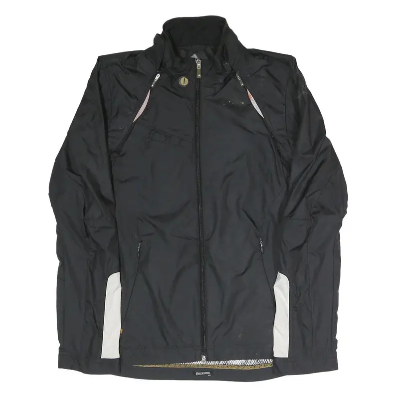 Adidas Womens Black Polyester Blend Zip Jacket Xs Plain Lightweight Sportswear 1