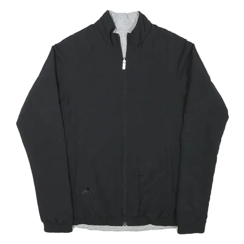 Adidas Womens Black Track Jacket S Polyester Blend Plain Zip Fitness Sportswear 1