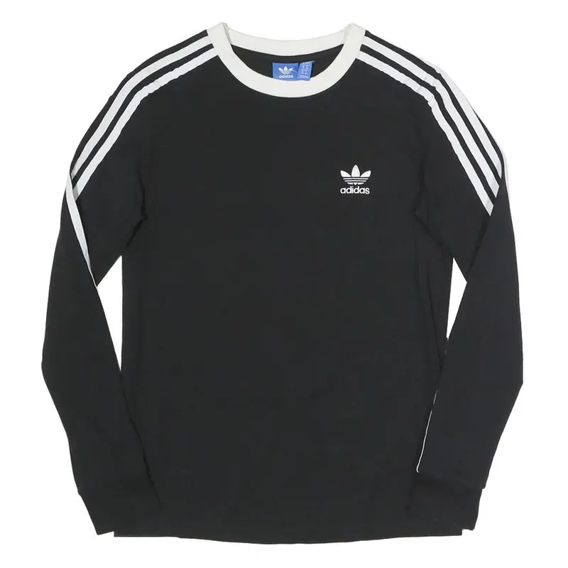 Adidas Womens Black & White Long Sleeve Crew Neck T-Shirt Uk 8 Casual Sportswear 1