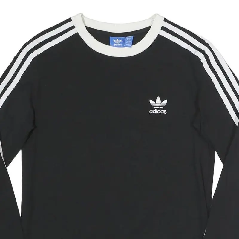 Adidas Womens Black & White Long Sleeve Crew Neck T-Shirt Uk 8 Casual Sportswear 2