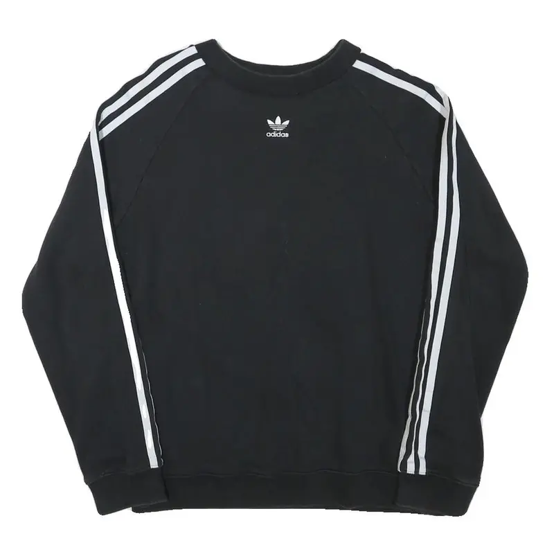Adidas Womens Black & White Pullover Sweatshirt M Crew Neck Sports Casual 1