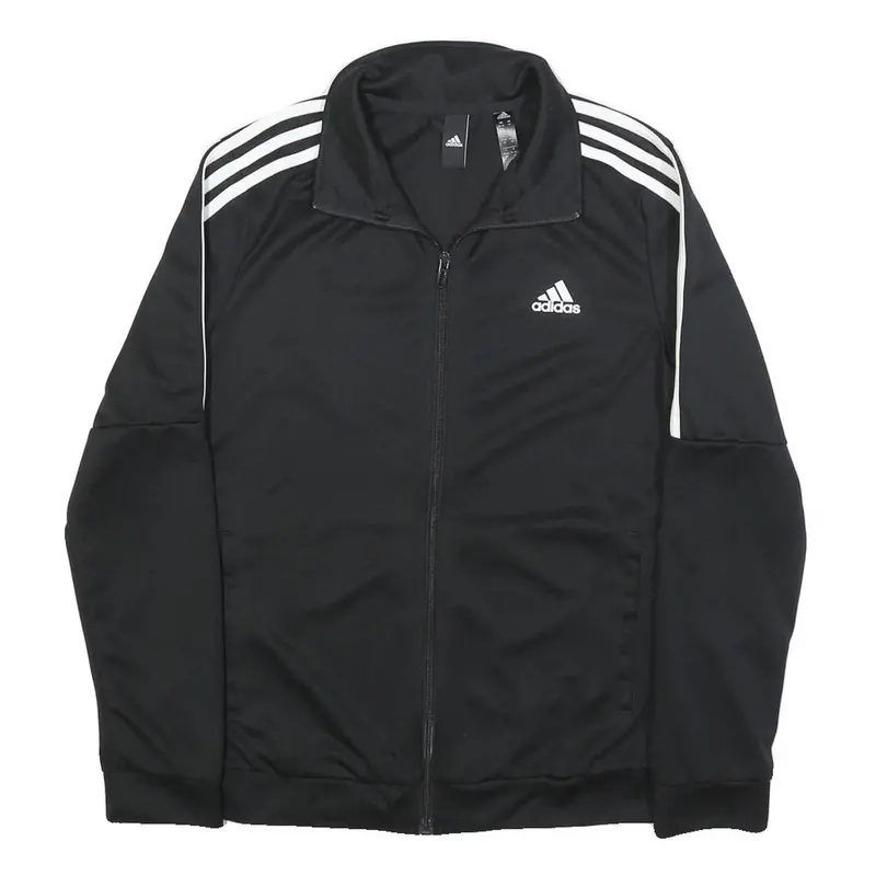 Adidas Womens Black & White Slim Fit Jacket Uk 12 Polyester Zip Sportswear 1