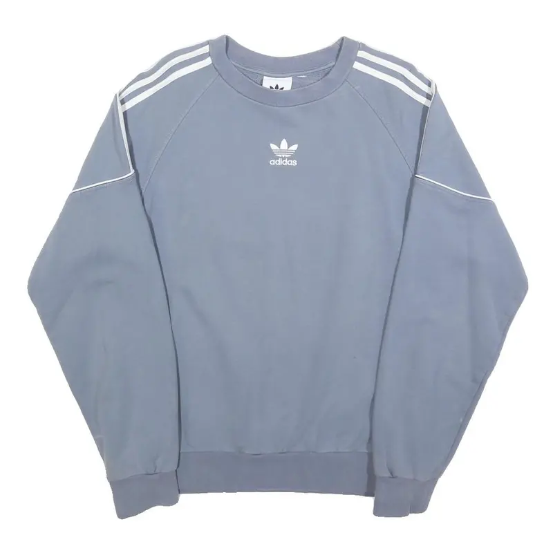 Adidas Womens Blue Crew Neck S Sweatshirt Cotton Blend Casual Classic Style 1