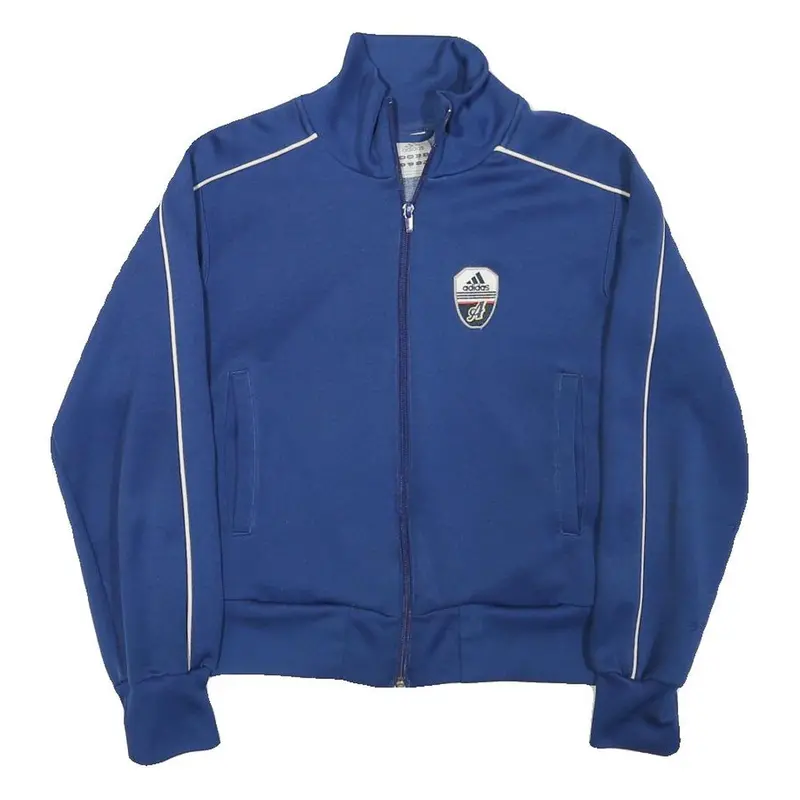Adidas Womens Blue Track Jacket Xs Polyester Blend Zip Plain Sports Casual 1