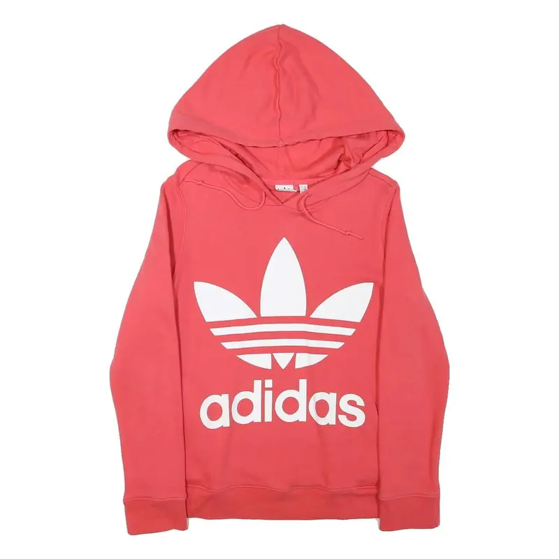 Adidas Womens Coral Hoodie Uk 6 Cotton Blend Pullover Casual Sweatshirt 1