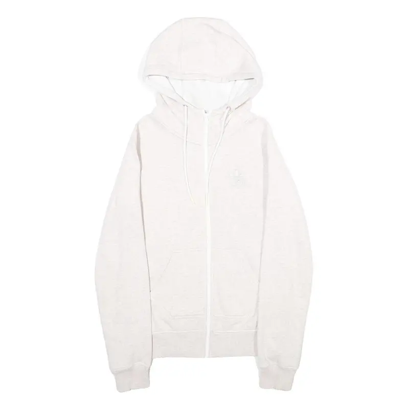 Adidas Womens Cream Hoodie Uk 10 Full Zip Cotton Blend Casual 1