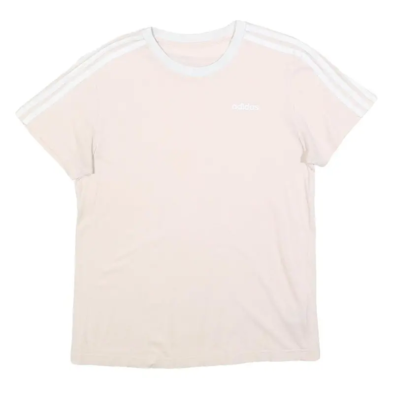 Adidas Womens Cream & White Classic T-Shirt S Short Sleeve Crew Neck Cotton 1