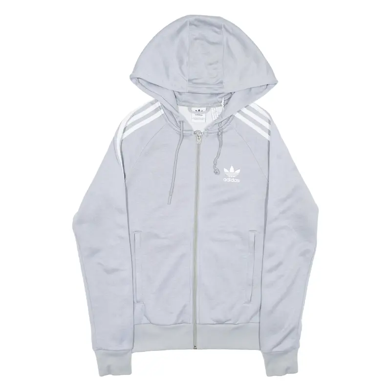 Adidas Womens Grey Hoodie Full Zip Uk 6 1