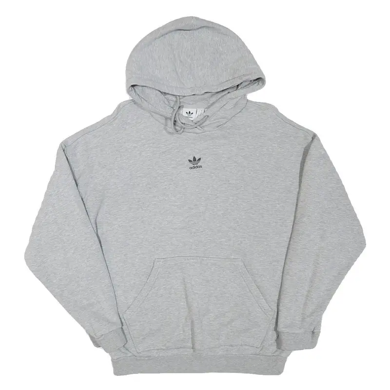 Adidas Womens Grey Hoodie Uk 10 Cotton Blend Pullover Casual Sweatshirt 1