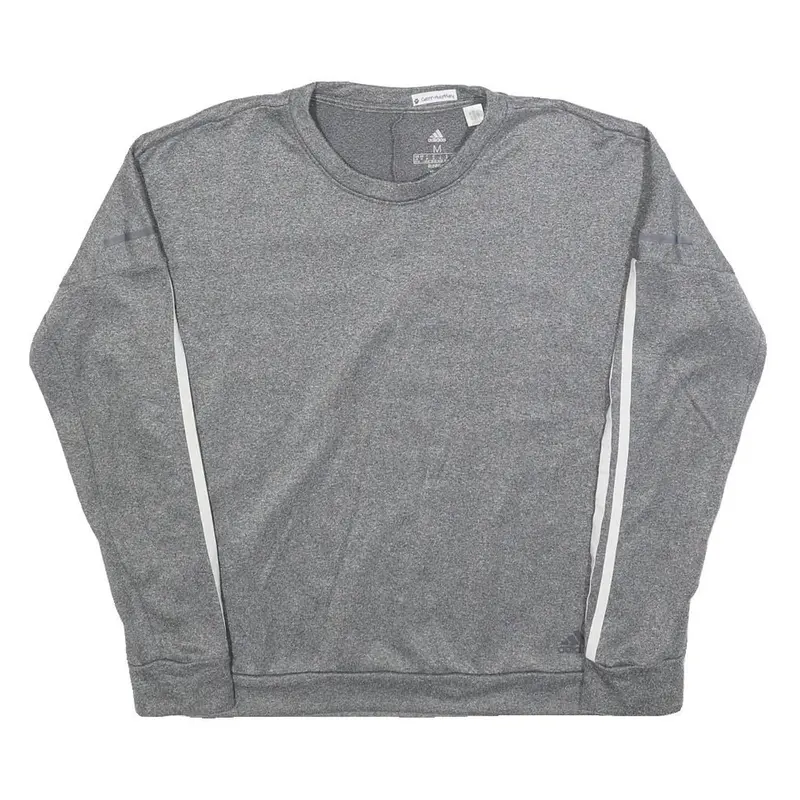 Adidas Womens Grey Sweatshirt M Crew Neck Polyester Blend Sportswear Casual 1