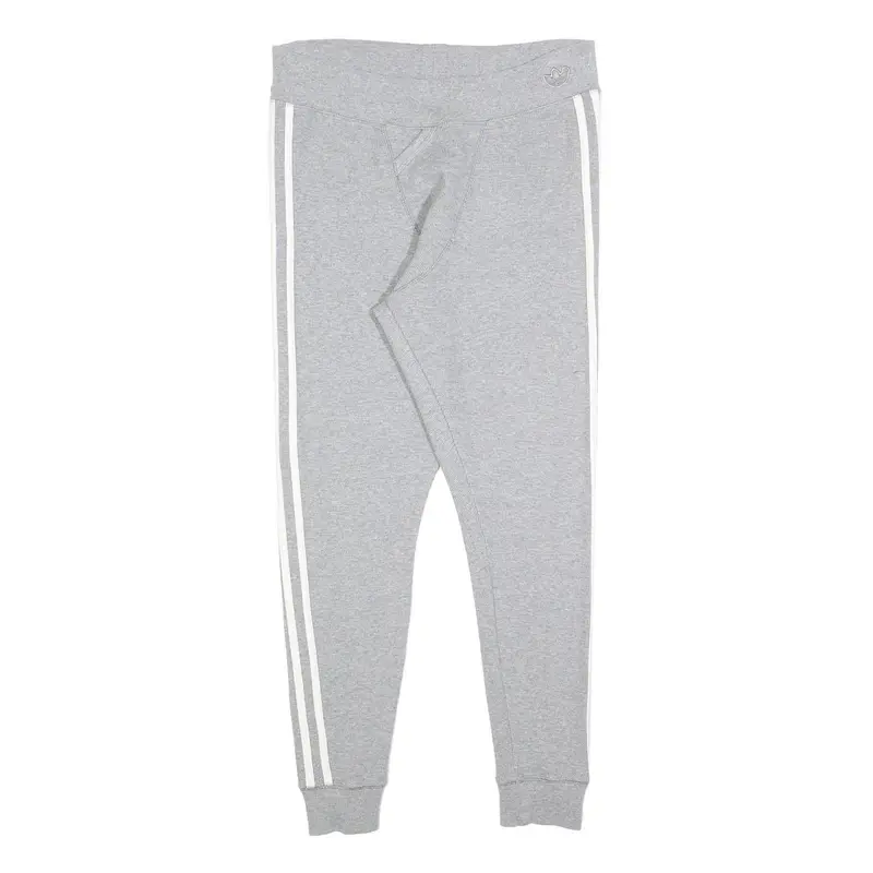 Adidas Womens Joggers Grey & White Slim Tapered Uk 14 W30 L25 Casual Sporty 1