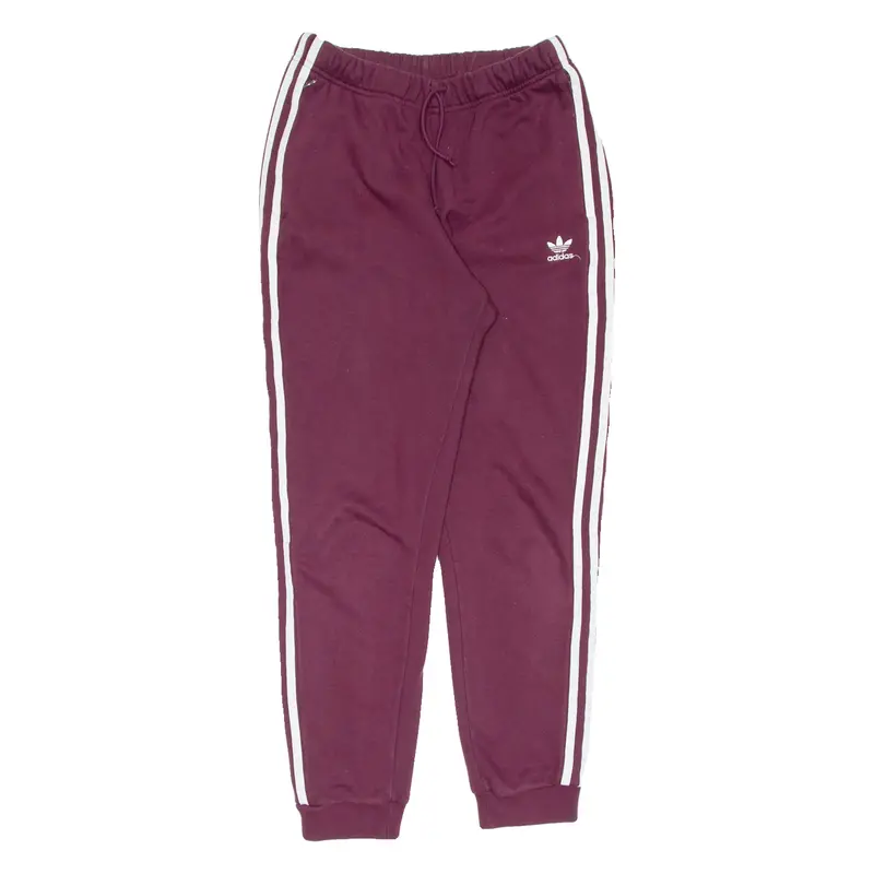 Adidas Womens Joggers Maroon Tapered Uk 10 W25 L28 1