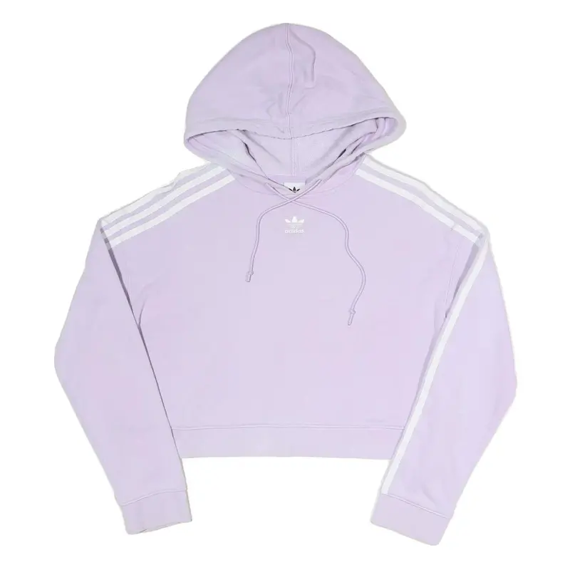 Adidas Womens Lilac Hoodie Uk 8 Cropped Cotton Blend Sweatshirt 1
