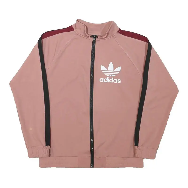 Adidas Womens Pink Burgundy&Black Track Jacket M Polyester Blend Zip 1