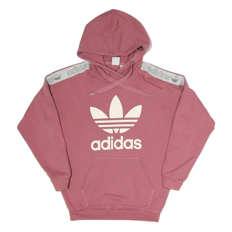 Adidas Womens Pink Hoodie Uk 6 Cotton Blend Casual Pullover Sweatshirt 1