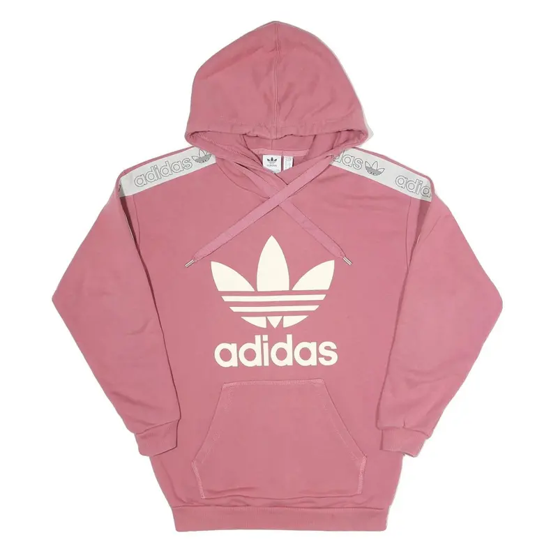 Adidas Womens Pink Hoodie Uk 6 Trefoil Logo Pullover Casual Sweatshirt 1