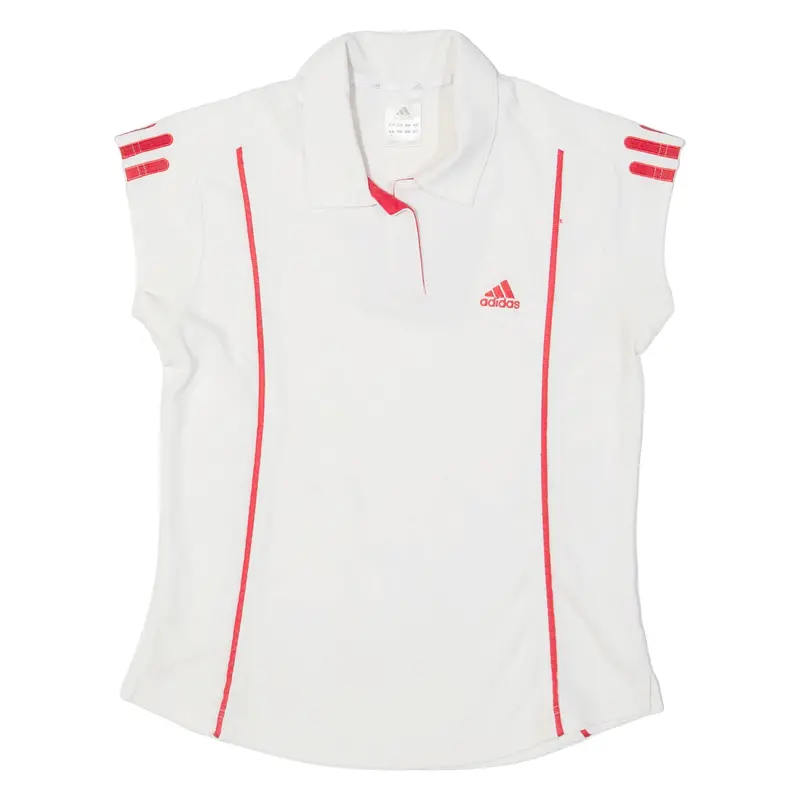 Adidas Womens Polo Shirt White Sleeveless Uk 10 1