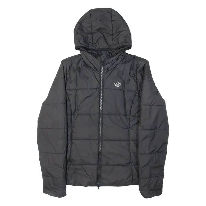 Adidas Womens Puffer Coat Grey Hooded Uk 12 1
