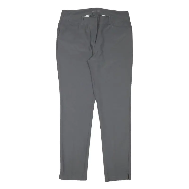 Adidas Womens Slim Grey Polyester Blend Zip Trousers W34 L30 Elegant Fit 1