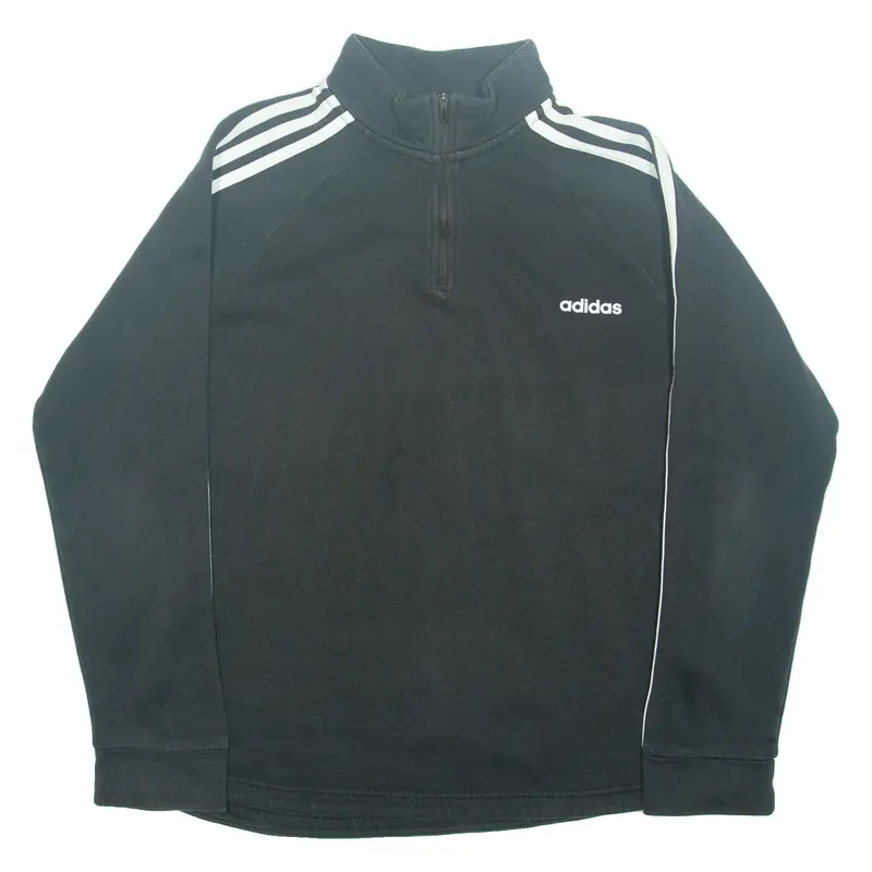 Adidas Womens Sweatshirt Black 1/4 Zip L 1