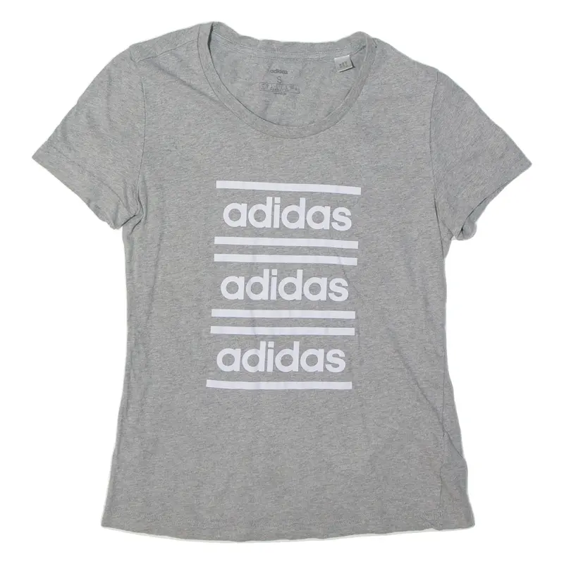 Adidas Womens T-Shirt Grey S 1