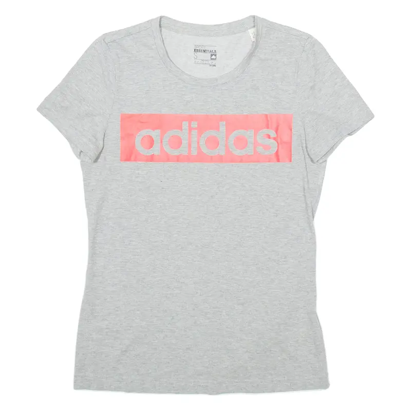 Adidas Womens T-Shirt Grey S 1